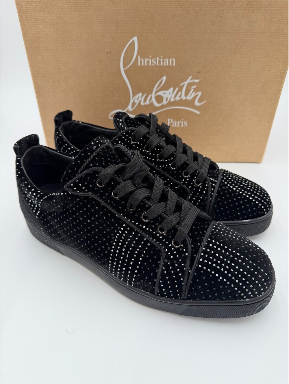 Christian Louboutin Louis Junior Crystal Sneakers Size 11/44